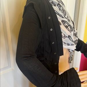 Black Long Sleeve Cardigan tuxedo style szS/M